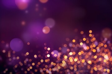 Abstract purple background with gold particle and glitter