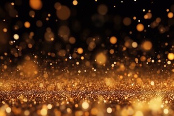 Abstract gold background with gold particle and glitter