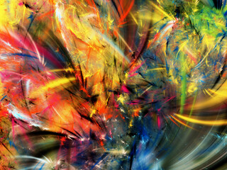 rainbow abstract fractal background 3d rendering illustration