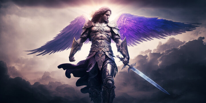 The Radiant Guardian: Archangel Michael's Divine Power. Generative AI