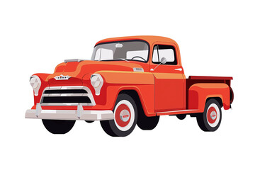 red truck isolated on white