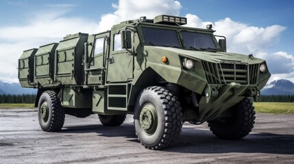 Fototapeta premium Military Armored Transport Vehicle