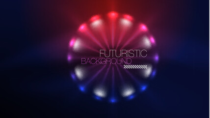 Circles with bright neon shiny light effects, abstract background wallpaper design