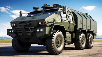 Fototapeta premium Military Armored Transport Vehicle