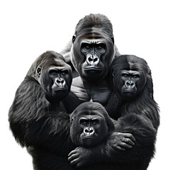 Black Gorillas isolated on white