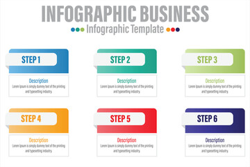 Fototapeta na wymiar Infographic template with numbers six option can be used for workflow layout, diagram, number step up options.