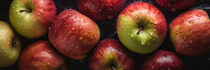 Fototapeta na wymiar A background with fresh apples - Generative AI