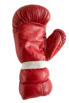 gant de boxe en cuir rouge, PNG sur fond transparent