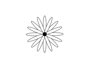 Flat flower (camomile) icon. Nature, parks. Vector