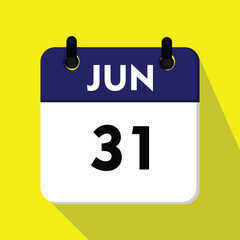 calendar with a date, 31 june icon with yellow background, new calender