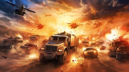 Military Cover The Convoy Game Artwork