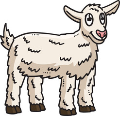 Mother Goat Cartoon Colored Clipart Illustration