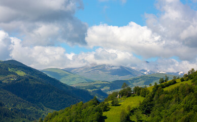 Giresun Province, Kulakkaya highland lush nature and houses and animals in the highland