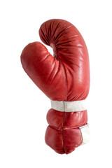 gant de boxe en cuir rouge, PNG sur fond transparent 