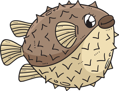 recommend clip art: Mother Pufferfish Cartoon Colored Clipart 