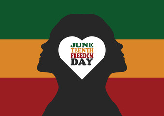 June Teenth Freedom Day Vector illustration. Holiday concept. Template for background, banner, card, poster with text inscription.