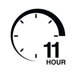 11 hour protection clock time sign icon symbol vector illustration isolated on white background