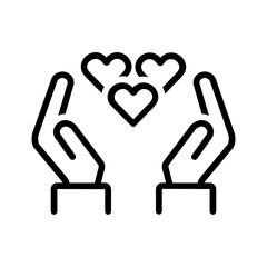 Black line icon for Hand care