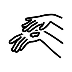 Black line icon for Hand care