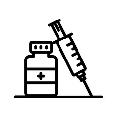 Black line icon for Pharmaceutical