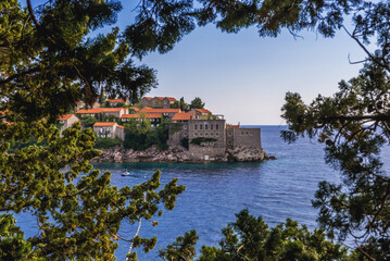 Fototapeta na wymiar Sveti Stefan islet on the Adriatic coast of Montenegro