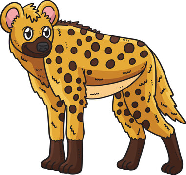 Mother Hyena Cartoon Colored Clipart Illustration