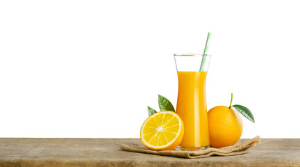 Fresh orange juice on a basket, Fresh fruits Orange juice in glass with group on transparent background png