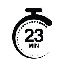 23 minutes timer stopwatch vector illustration isolated on white background.