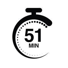 51 minutes timer stopwatch vector illustration isolated on white background.