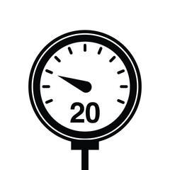 20 Pressure meter icon. Simple illustration of pressure meter vector icon for web