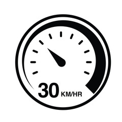 30 km per hour speedometer icon vector illustration eps