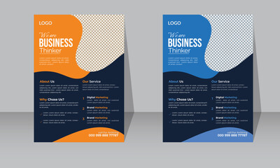 A4 Business Flyer, corporate flyer template for marketing, professional and modern business flyer, business flyer set.
