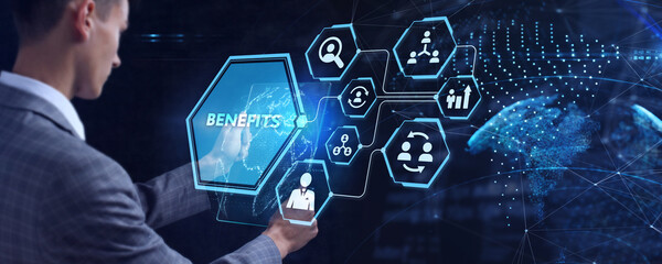 Employee benefits help to get the best human resources. Business concept.