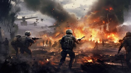 Naklejka premium Military Game Artwork