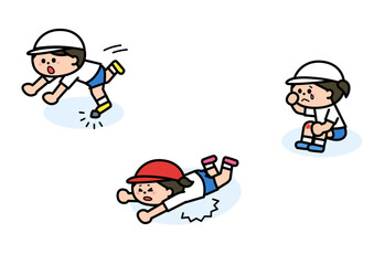 運動の際のアクシデント（つまづく、転ぶ、すりむく）.
