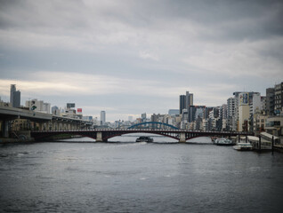 Fototapeta na wymiar Bridge over river in Tokyo