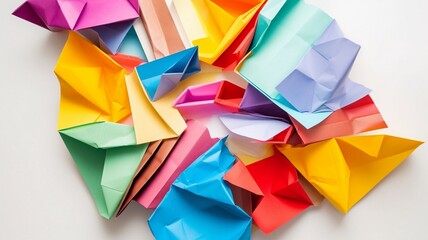 Colorful paper shopping bags isolated Generative AI