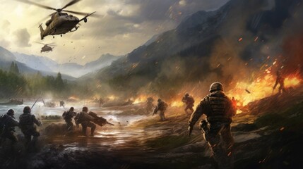 Obraz na płótnie Canvas Military Game Artwork