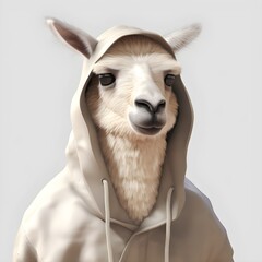 "Andean Street Chic: The Hooded Llama's Urban Journey" | Creative Concept Design | Generative AI Artwork