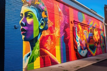 Captivating Artwork  of a Colorful Street Art  Mural
