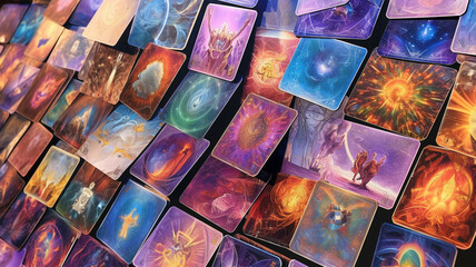 Tarot cards, magic, esoteric and occultism concept, futures prediction
