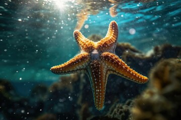 Graceful Starfish Gliding Through the Underwater World