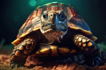 Naklejka premium The Calm and Contemplative Stare of a Tortoise