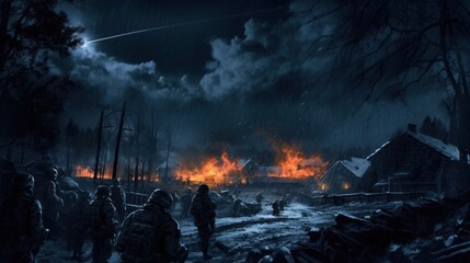 Military Game Artwork at Night