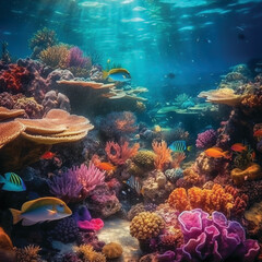 Obraz premium coral reef with fish