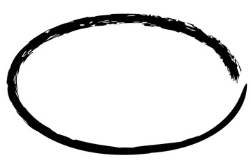 vector simple oval frame from black crayon, at white background
