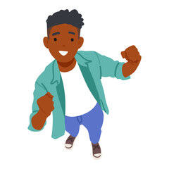 Fototapeta premium Black Man Looking Up, Showing A Positive 