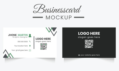
Modern and creative  visiting card template, corporate business card layout. simple clean vector design.  Clean Business Card Template For company Corporate Style green and Black Colors.
