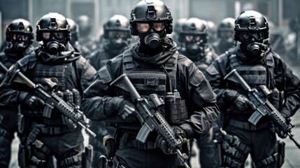 Naklejka premium Special Force Prepare For Action