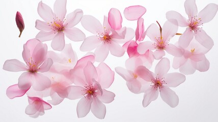 Fototapeta na wymiar group of delicate pink cherry flower petals Generative AI